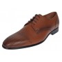 Pantofi Derby bărbați maro cognac din piele naturală cu perforații Lucas Shoes 702CON